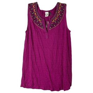 New Akemi + Kin Beaded Embroidered Sleeveless Blouse XS Boho Indie Retro Hippie